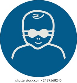 OBLIGATION SIGN PICTOGRAM, PROTECT INFANTS' EYES WITH OPAQUE EYE PROTECTION ISO 7010 – M025