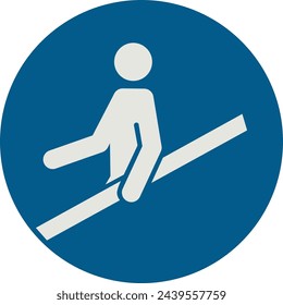 OBLIGATION SIGN PICTOGRAM, USE HANDRAIL ISO 7010 – M012