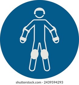 OBLIGATION SIGN PICTOGRAM, USE PERSONAL PROTECTIVE EQUIPMENT FOR SPORT ISO 7010 – M049