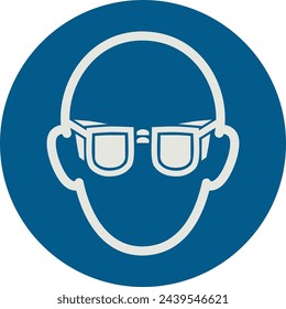 OBLIGATION SIGN PICTOGRAM, WEAR EYE PROTECTION ISO 7010 – M004