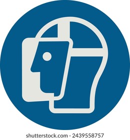 OBLIGATION SIGN PICTOGRAM, WEAR A FACE SHIELD ISO 7010 – M013