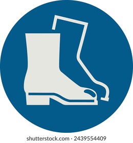 OBLIGATION SIGN PICTOGRAM, WEAR FOOT PROTECTION ISO 7010 – M008