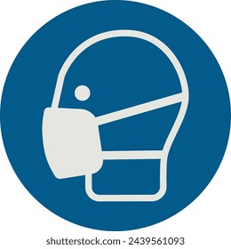 OBLIGATION SIGN PICTOGRAM, WEAR A MASK ISO 7010 – M016