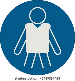 OBLIGATION SIGN PICTOGRAM, WEAR PERSONAL FLOATATION DEVICE (PFD) (LIFEJACKET) ISO 7010 – M053