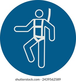 OBLIGATION SIGN PICTOGRAM, WEAR A SAFETY HARNESS ISO 7010 – M018