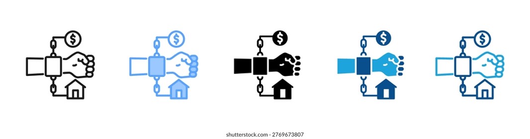 Obligation web icon with multiple style collection