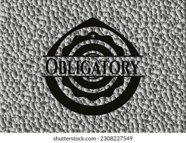 Obligatory black emblem with grey bubbles background. Vintage. Vector Illustration. Detailed. 