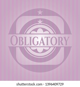 Obligatory retro pink emblem. Vector Illustration. Detailed.