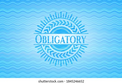 Obligatory water concept badge background. Vector Illustration. Detailed. 