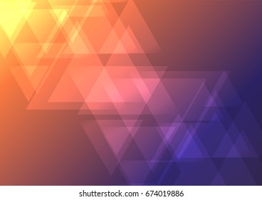 oblique abstract triangle overlap background, geometric sunset color template, vector illustration