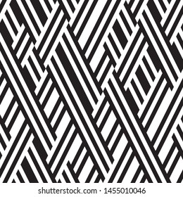 Oblique black lines. Vector seamless pattern. Repeating geometric background. Pattern with 50% black lines in foreground and 50% white lines in background.