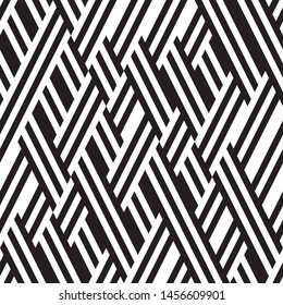 Oblique black lines. Vector seamless pattern. Repeating geometric background. Pattern with 50% black lines in foreground and 50% white lines in background.