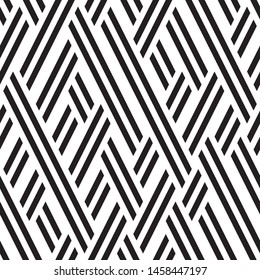 Oblique black lines. Vector seamless pattern. Repeating geometric background. 