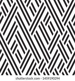 Oblique black lines. Vector seamless pattern. Repeating geometric background. 