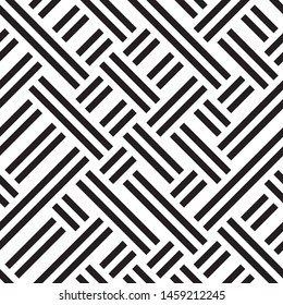 Oblique black lines. Vector seamless pattern. Repeating geometric background.