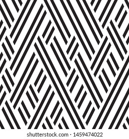 Oblique black lines. Vector seamless pattern. Repeating geometric background. 