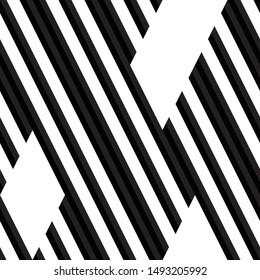 Oblique black lines. Vector seamless pattern.