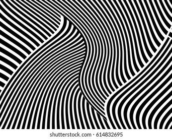 Oblique, diagonal line pattern.