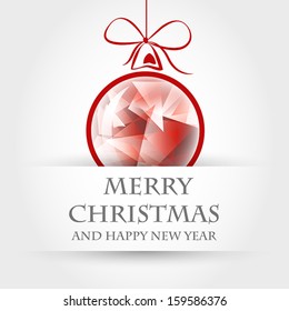 oblique green christmas striped card with gift from gifts. christmas concept