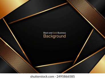 Línea oblicua fondo de negocios negro y oro, textura de metal de aluminio, materiales de marketing perfecto de Plantilla, marco de Sitio web de Anuncio, ilustración de lujo Horizontal premium.