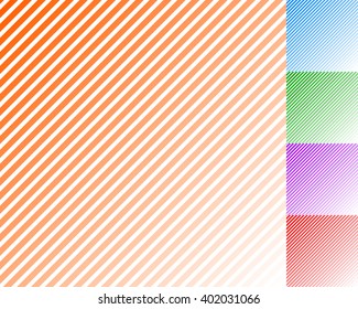 Oblique lines fading from corner (colored set)