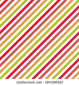 Oblique lines stripes simple vector seamless pattern. Parallel lines geometry. Bar stripes fashion print. Colorful slant parallel lines endless ornament.