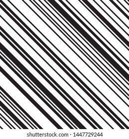 Oblique pattern with black lines. Monochrome geometric pattern. Ratio between white and black lines 