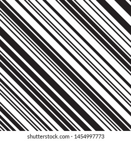 Oblique pattern with black lines. Monochrome geometric pattern. Ratio between white and black lines 
is 50%:50%.