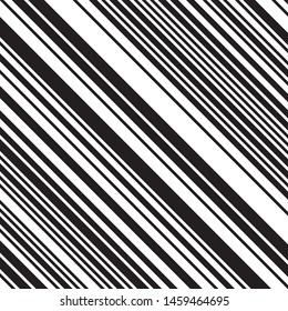Oblique pattern with black lines. Monochrome geometric pattern. Ratio between white and black lines is 50%:50%.