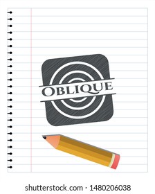 Oblique pencil effect. Vector Illustration. Detailed.