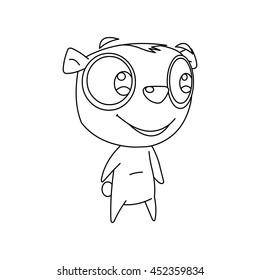oblique side of lemur cartoon