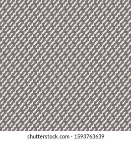 Oblique stripes rendered by oval shapes linked in the chain. Decorative pattern in shades of brown and ivory.