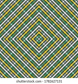 Rayas oblicuas rhombus grid lindo vector patrón sin fisuras. Geometría de líneas superpuestas. Impresión de tela a cuadros. Coloridas líneas de enrejado en la cuadrícula de un interminable ornamento.