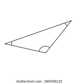 An oblique triangle on a white background