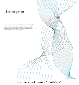 Oblique waves. Abstract smooth lines on white background. Vector background with graphic elements for design magazines and leaflets. 