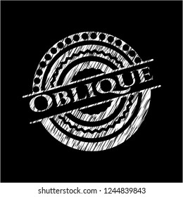 Oblique written with chalkboard texture