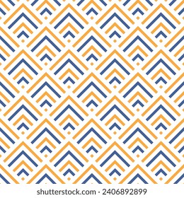 Oblique Yellow and Blue Bands Seamless Pattern vector illustration