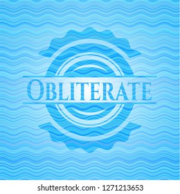Obliterate water wave representation style emblem.