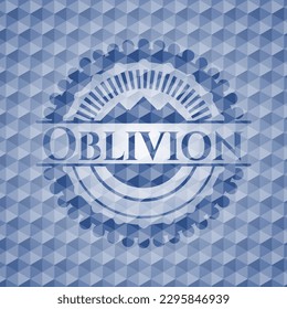 Oblivion blue badge with geometric pattern. Vector Illustration. Detailed. 