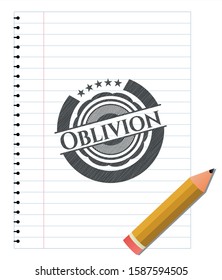 Oblivion pencil emblem. Vector Illustration. Detailed.