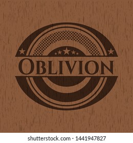 Oblivion wooden emblem. Vector Illustration.