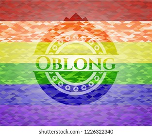 Oblong lgbt colors emblem 