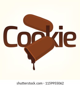 Oblong Shaped cookie, oozing chocolate