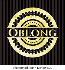 Oblong shiny badge. Vector Illustration. Detailed.