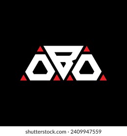 OBO triangle letter logo design with triangle shape. OBO triangle logo design monogram. OBO triangle vector logo template with red color. OBO triangular logo Simple, Elegant, and Luxurious design.