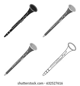 Oboe icon in cartoon style isolated on white background. Musical instruments symbol stock vector illustration