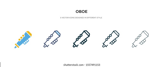 oboe icon in different style vector illustration. two colored and black oboe vector icons designed in filled, outline, line and stroke style can be used for web, mobile, ui