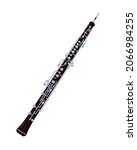 Oboe icon isolated on white background. Woodwind classical orchestral musical instrument oboe. Vector illustration in flat cartoon realism style.