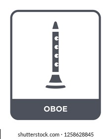 oboe icon vector on white background, oboe trendy filled icons from Music and media collection, oboe simple element illustration
