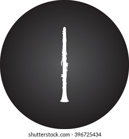 Oboe isolated simple icon on round background